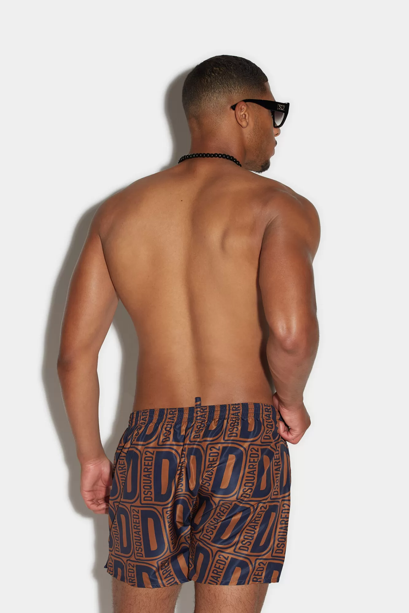 Dsquared2 Allover Monogram Boxer Midi<Hombre Ropa De Playa