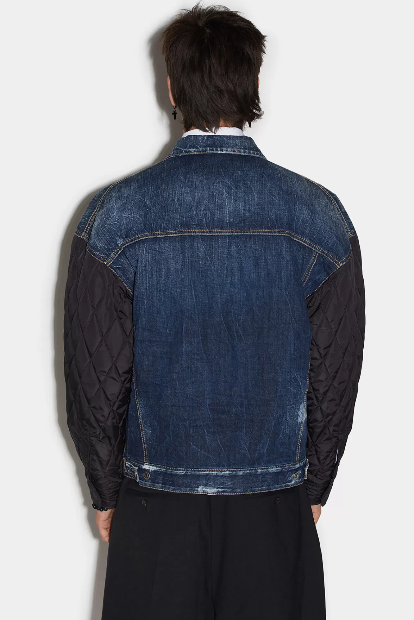 Dsquared2 D2 Quilted Mix Dropped Shoulder Jean Jacket<Hombre Abrigos & Prendas Exteriores