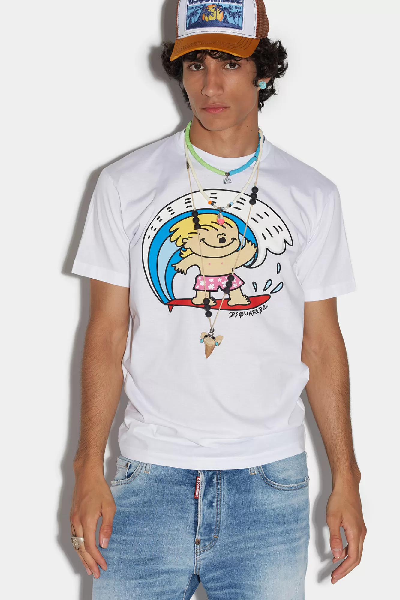 Dsquared2 D2 Wave Cool T-Shirt<Hombre Camisetas Y Tops