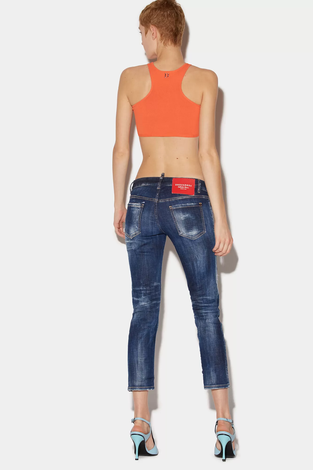 Dsquared2 Dark Crinckle Wash Jennifer Cropped Jeans<Mujer Jeans