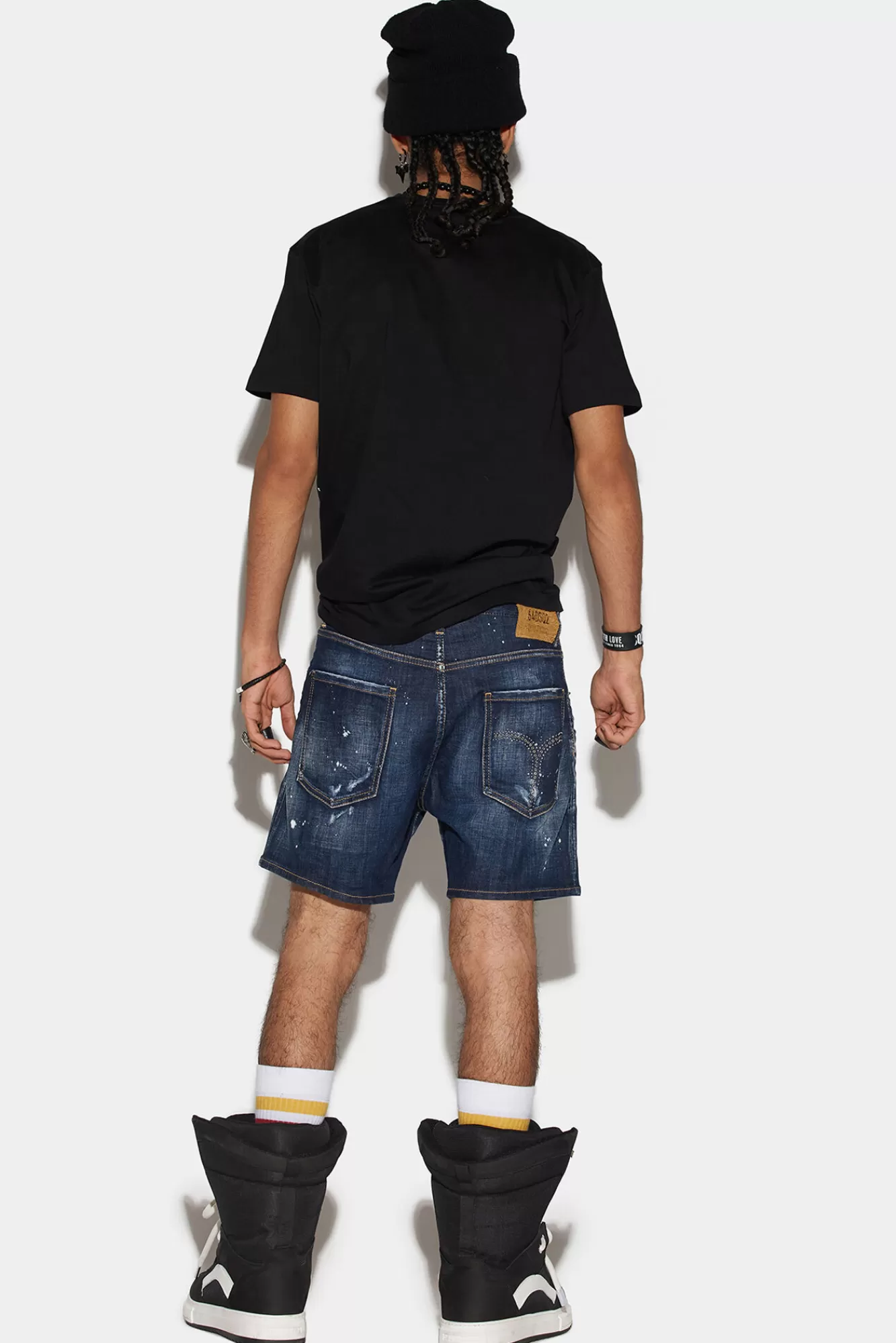 Dsquared2 Dark Ripped Wash Commando Denim Shorts<Hombre Shorts