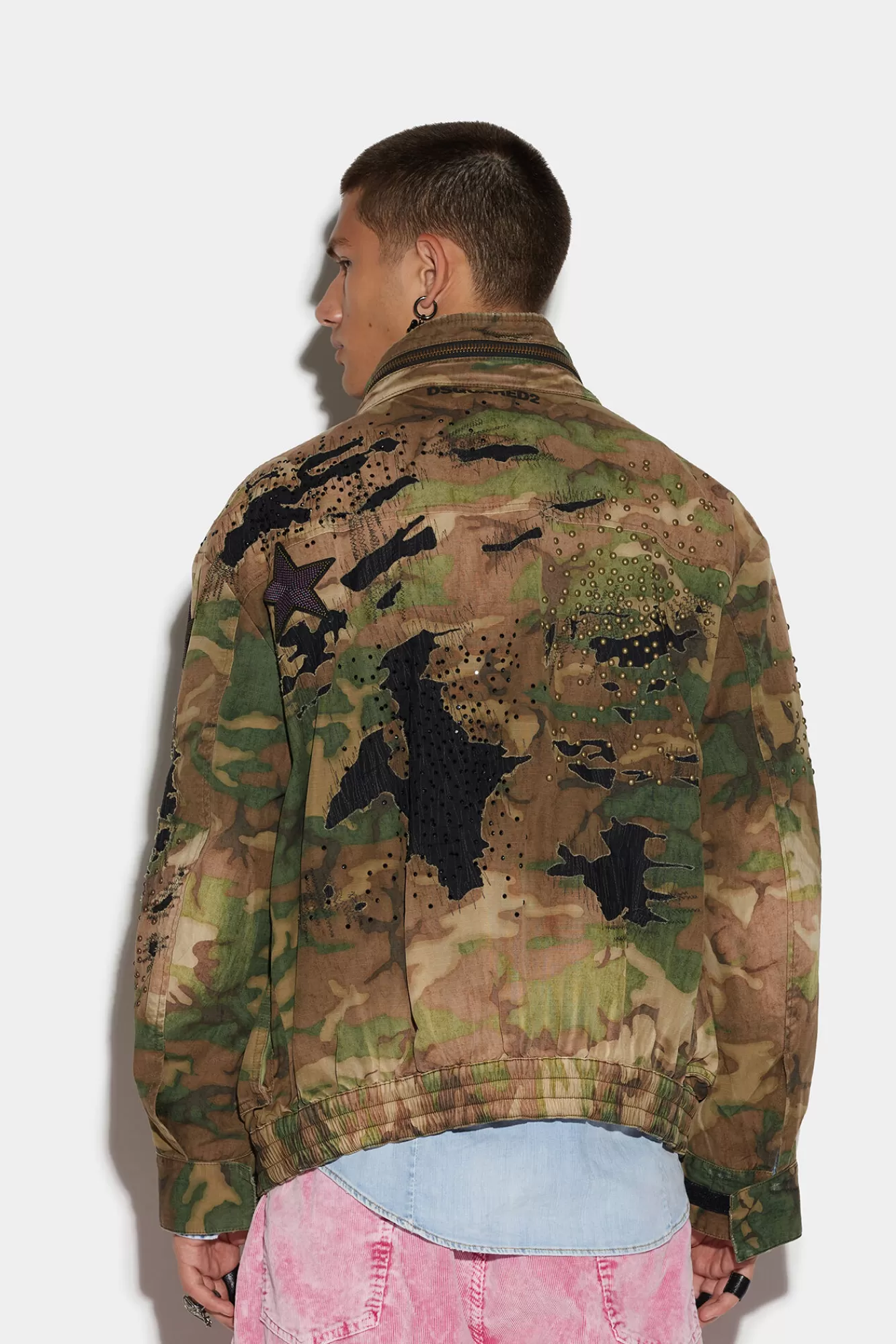 Dsquared2 Destroyed Camo Jacket<Hombre Abrigos & Prendas Exteriores