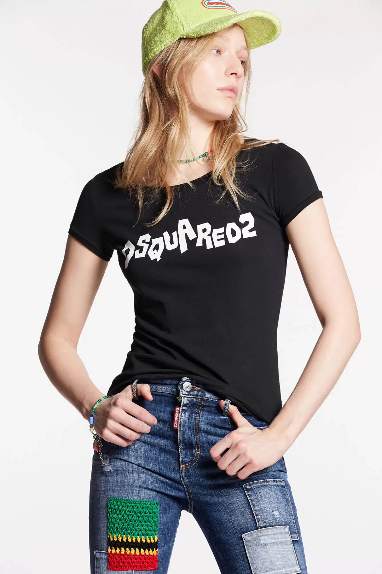 Dsquared2 Logo Scoop T-Shirt<Mujer Camisetas Y Tops