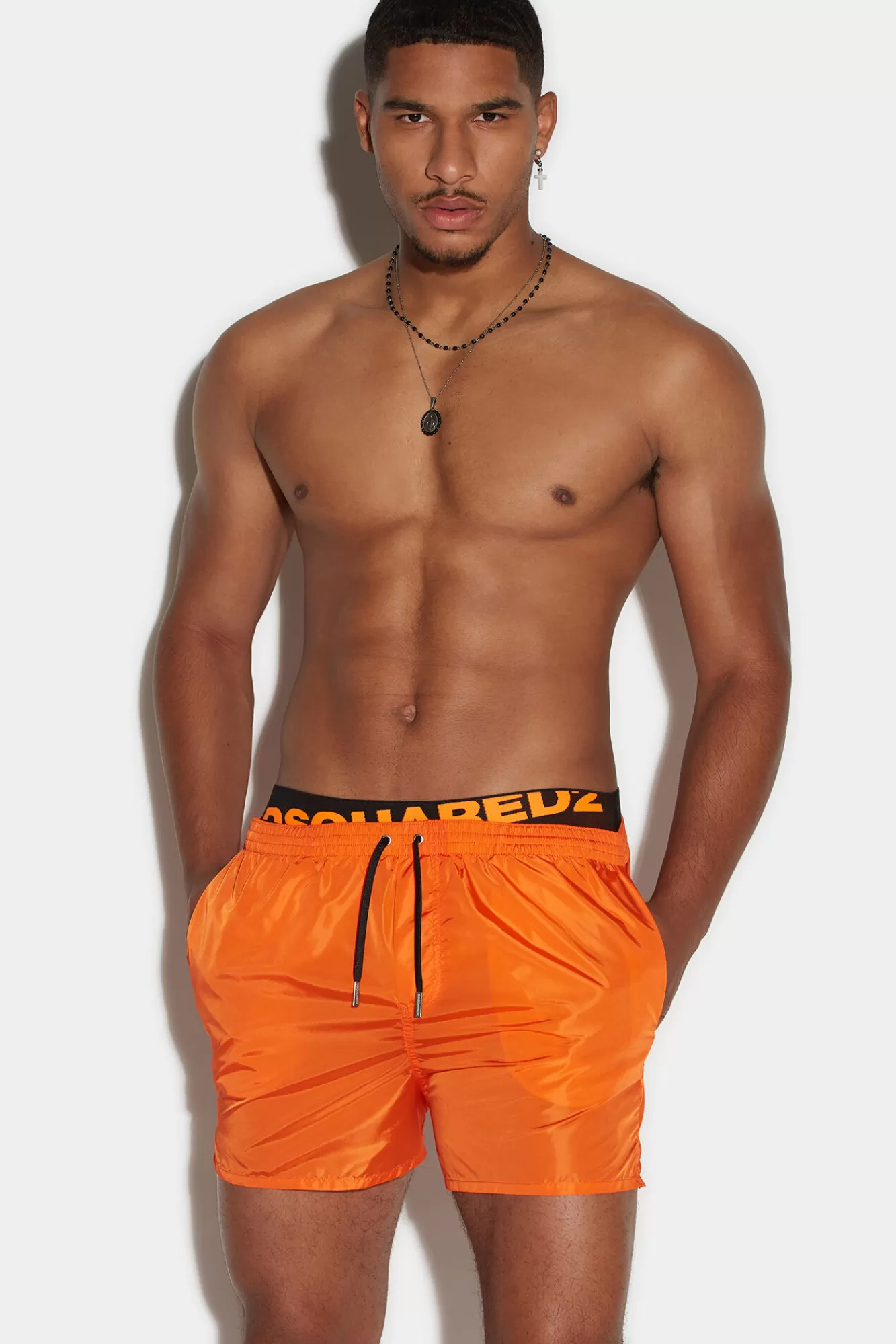 Dsquared2 Slanted Logo Boxer Midi<Hombre Ropa De Playa