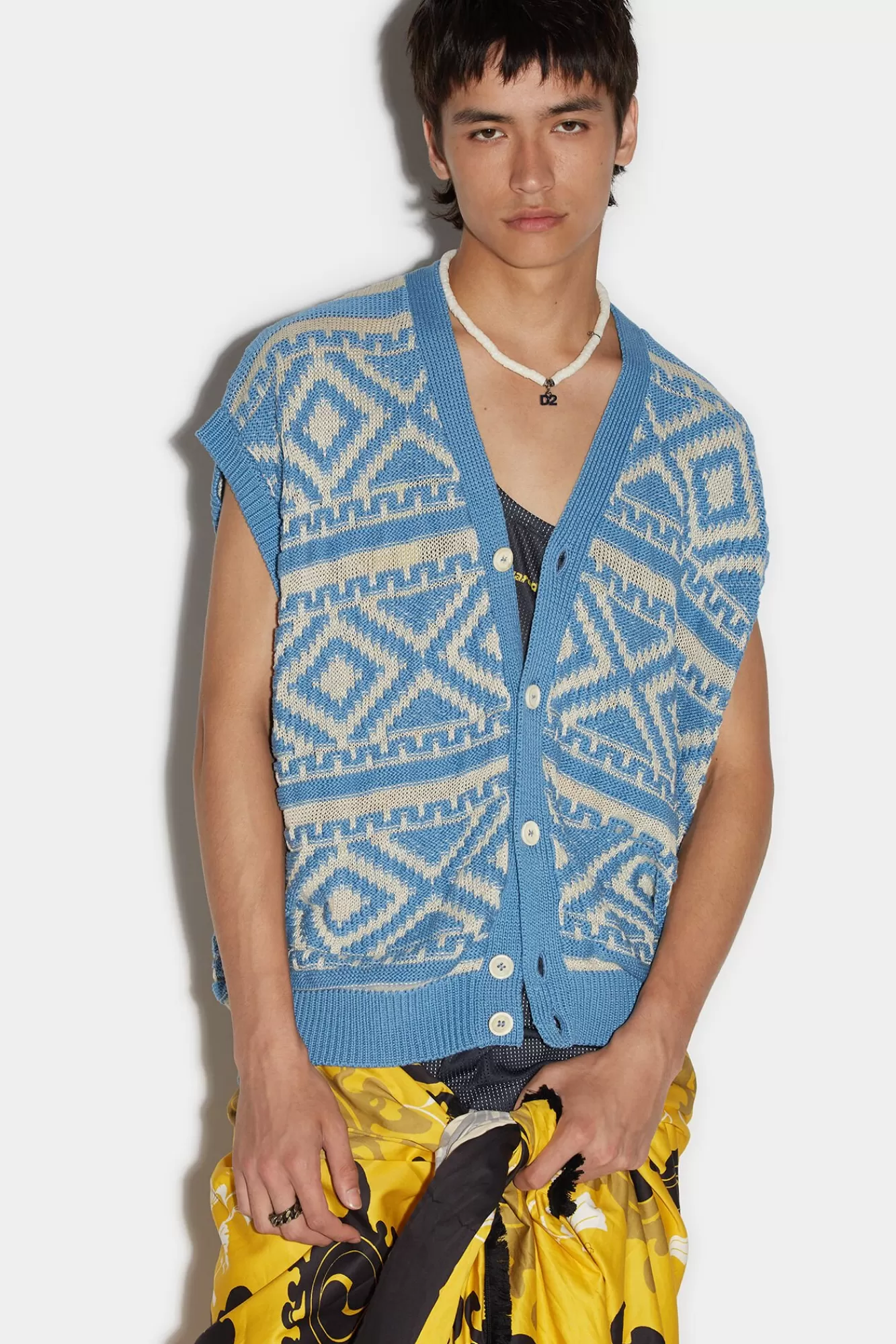 Dsquared2 Geometric Knit Gilet<Hombre Punto