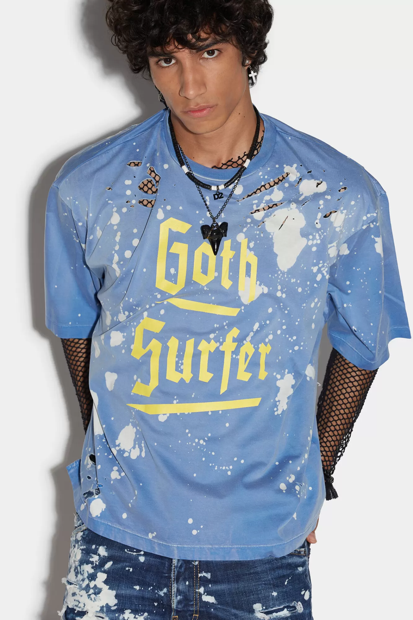 Dsquared2 Goth Foam Spot Dropped Shoulder T-Shirt<Hombre Camisetas Y Tops