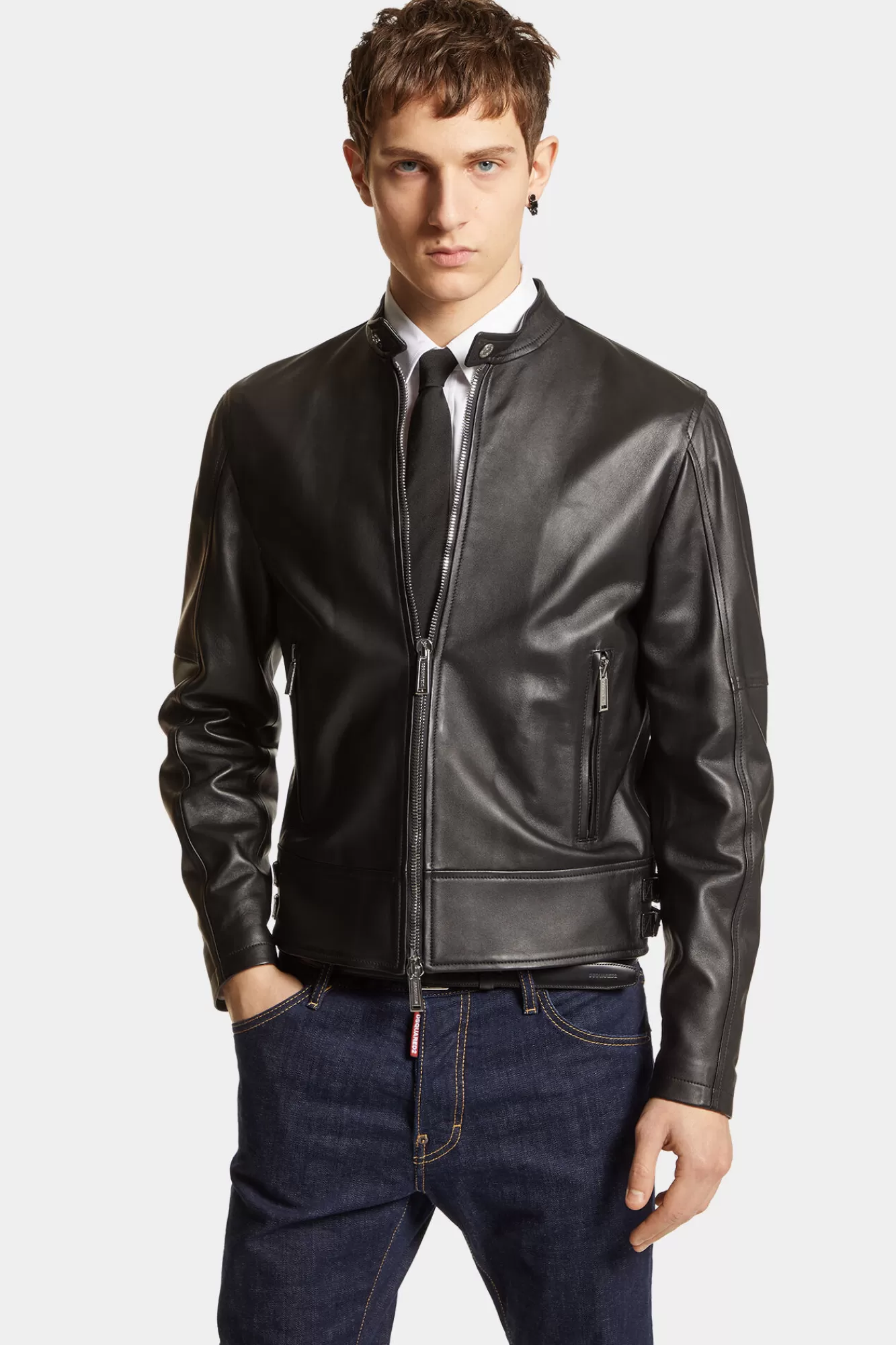 Dsquared2 Leather Biker Bomber<Hombre Abrigos & Prendas Exteriores