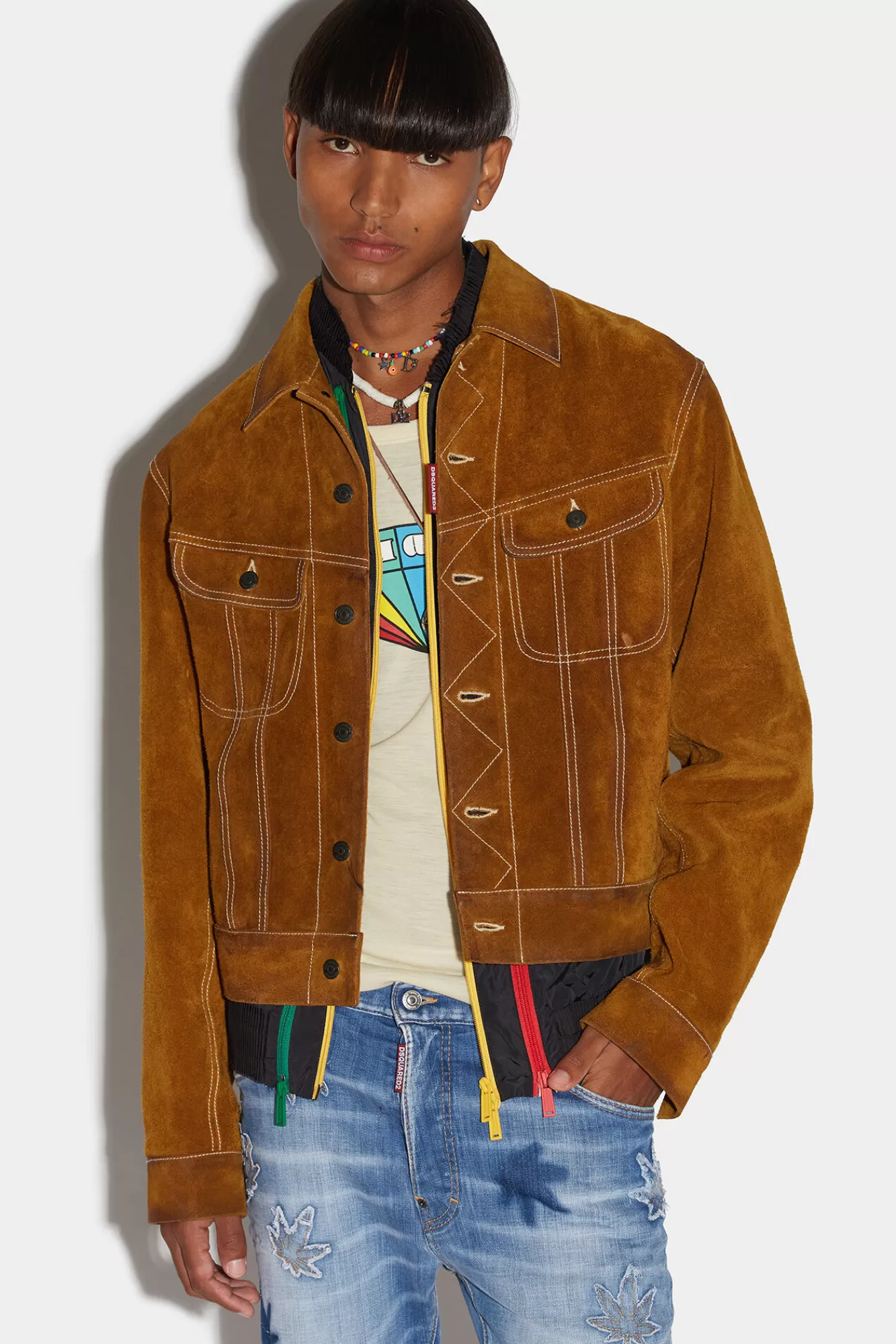 Dsquared2 Leather L.A. Jean Jacket<Hombre Abrigos & Prendas Exteriores