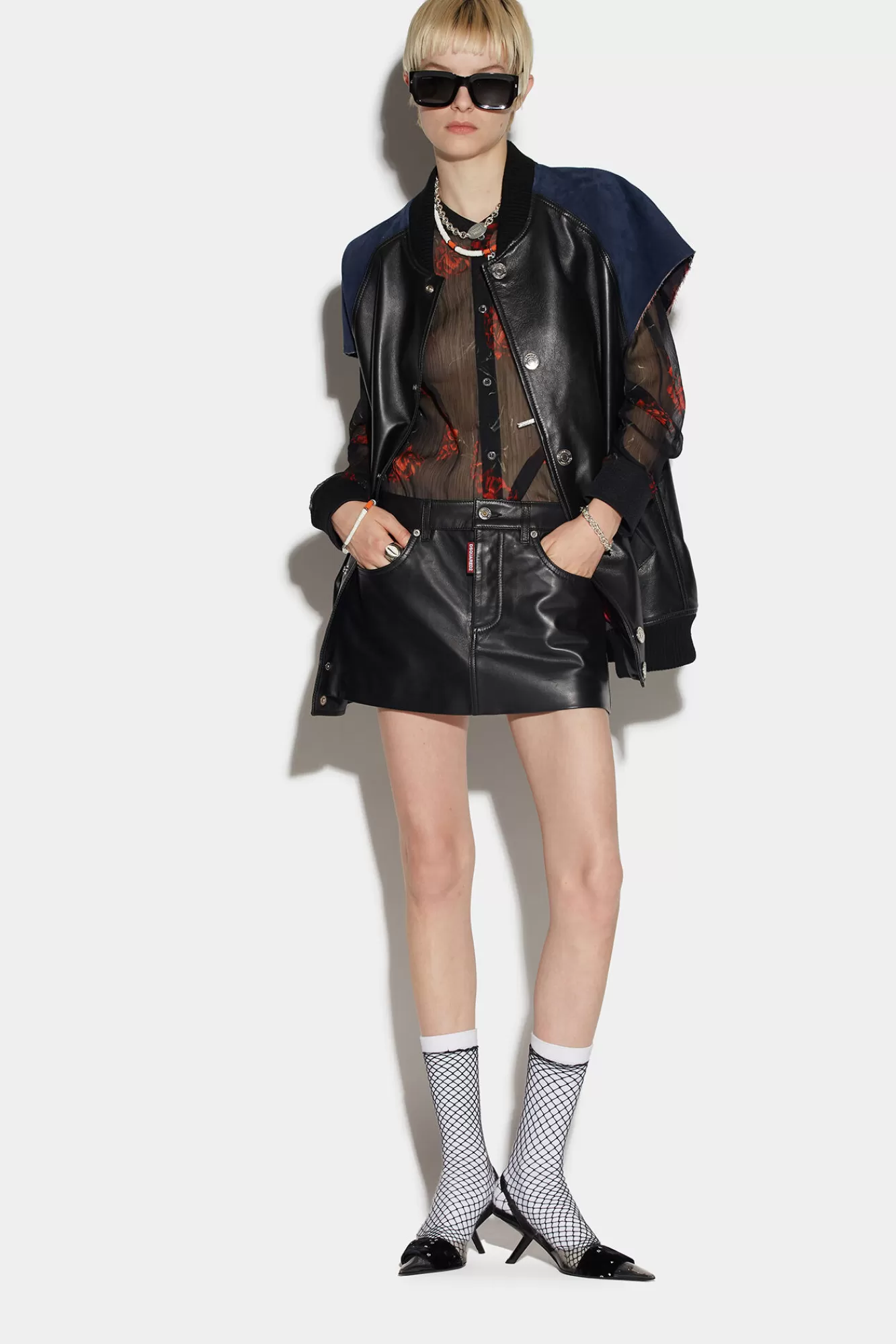 Dsquared2 Leather Mini Skirt<Mujer Faldas