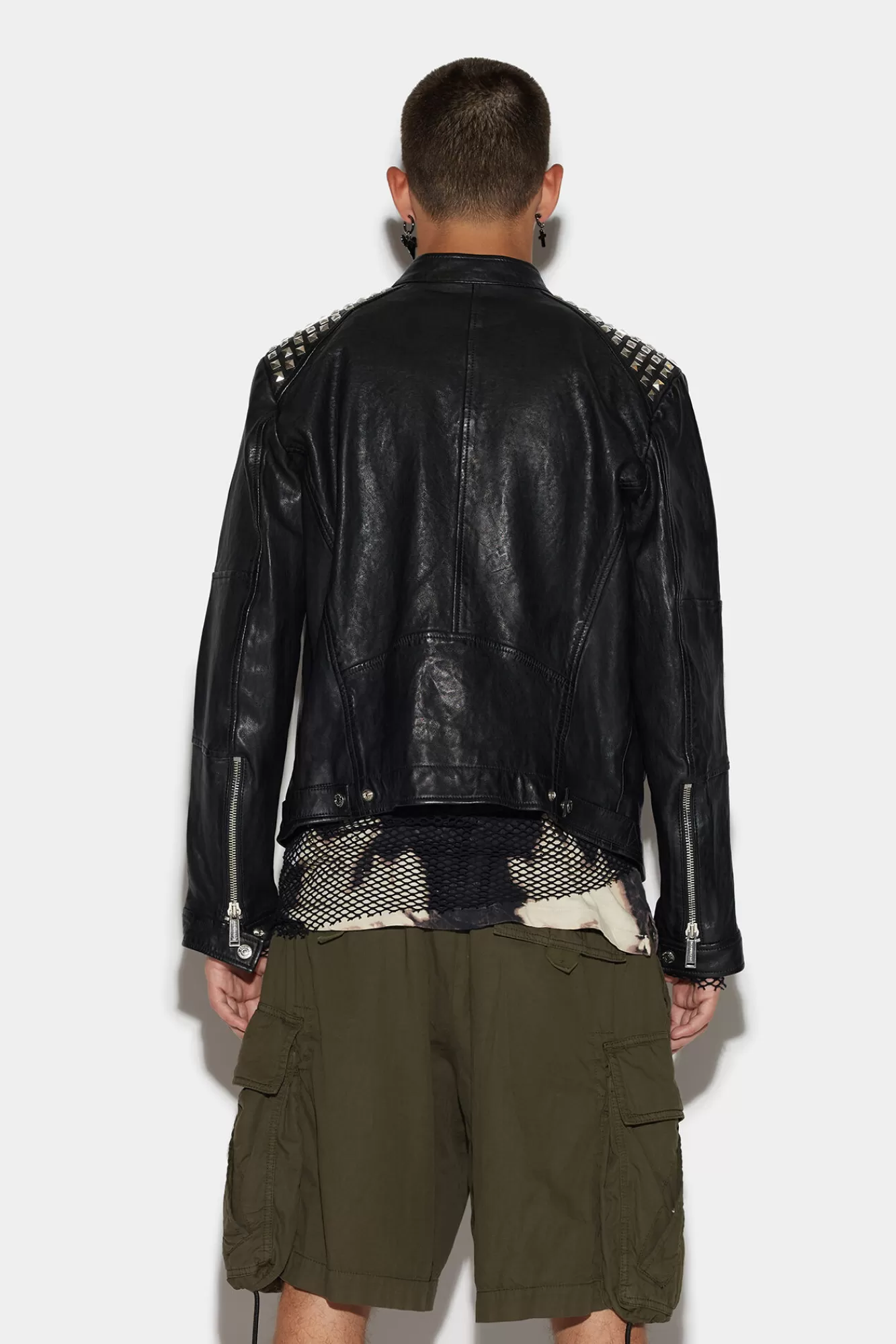 Dsquared2 Leather Multizip Biker Jacket<Hombre Abrigos & Prendas Exteriores