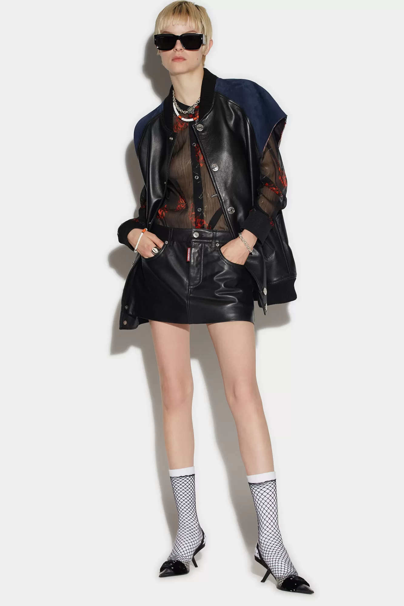 Dsquared2 Leather Over Bomber Vest<Mujer Abrigos & Prendas Exteriores