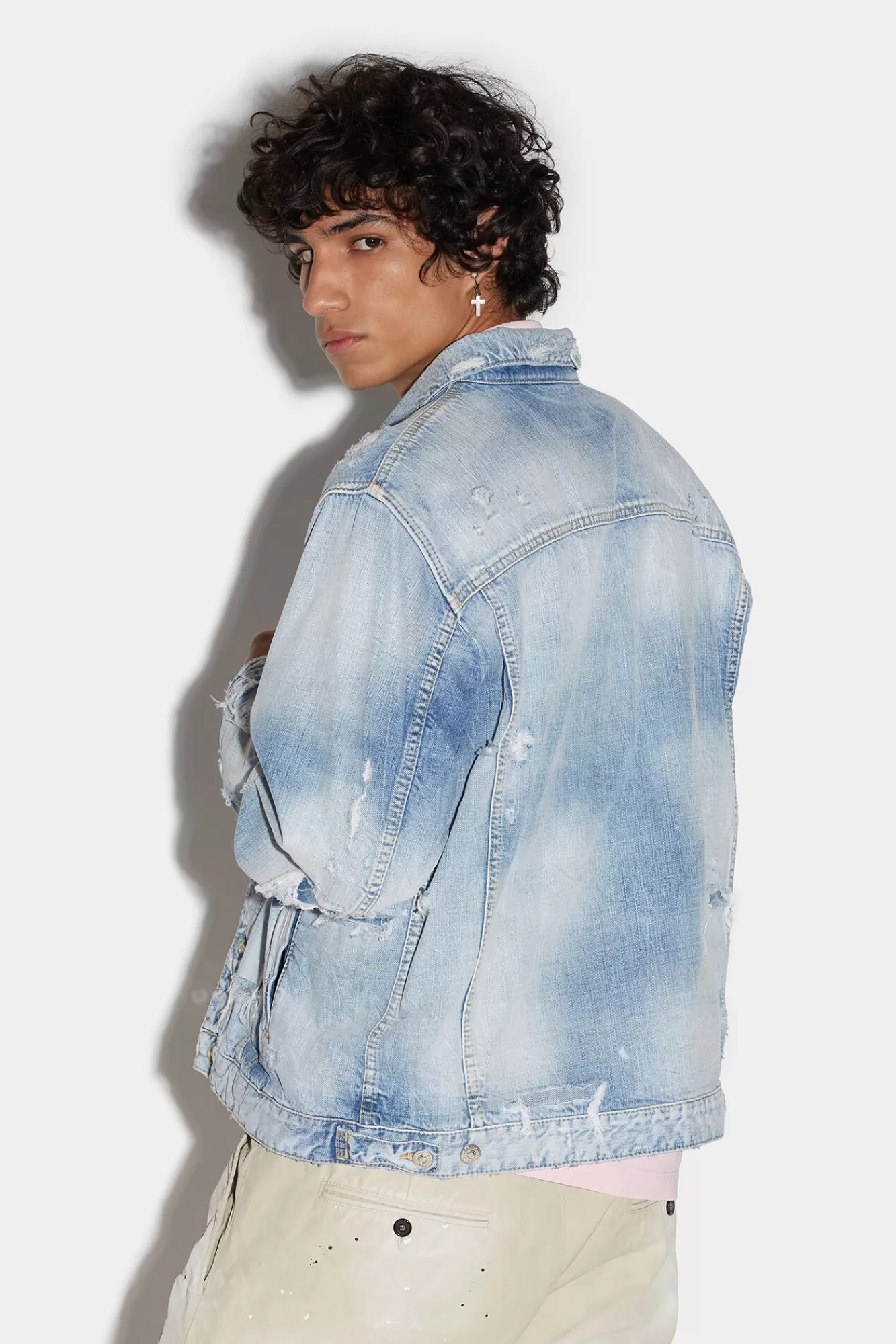 Dsquared2 Light Super Ripped Wash Medium Over Jean Jacket<Hombre Abrigos & Prendas Exteriores