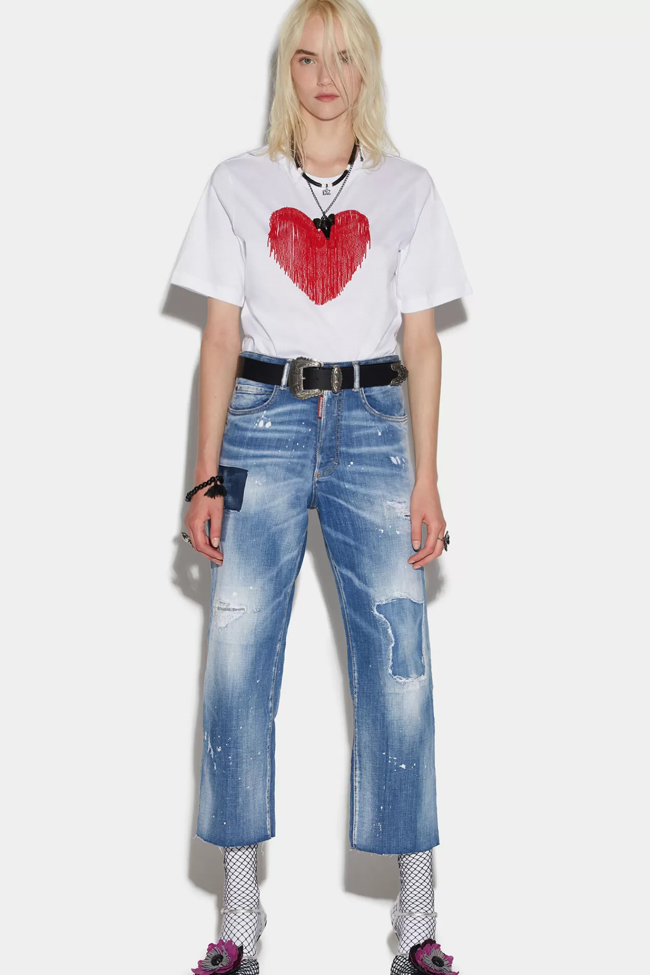 Dsquared2 Medium Denim Patches Wash L.A. Jeans<Mujer Jeans