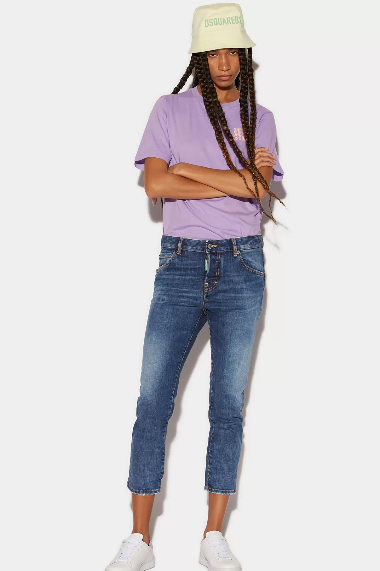 Dsquared2 Medium Wash Cool Girl Cropped Jeans<Mujer Jeans