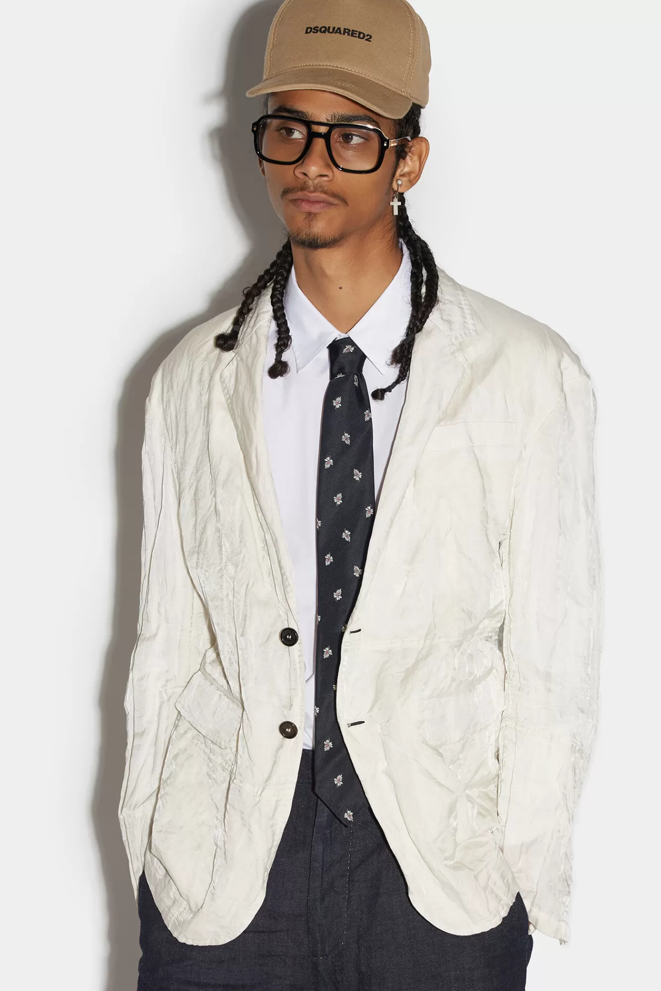 Dsquared2 Patchwork Super Relax Shoulder Jacket<Hombre Trajes & Blazers