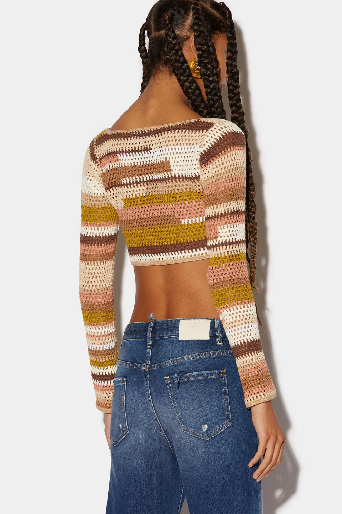 Dsquared2 Rainbow Crochet Crop Knit<Mujer Punto