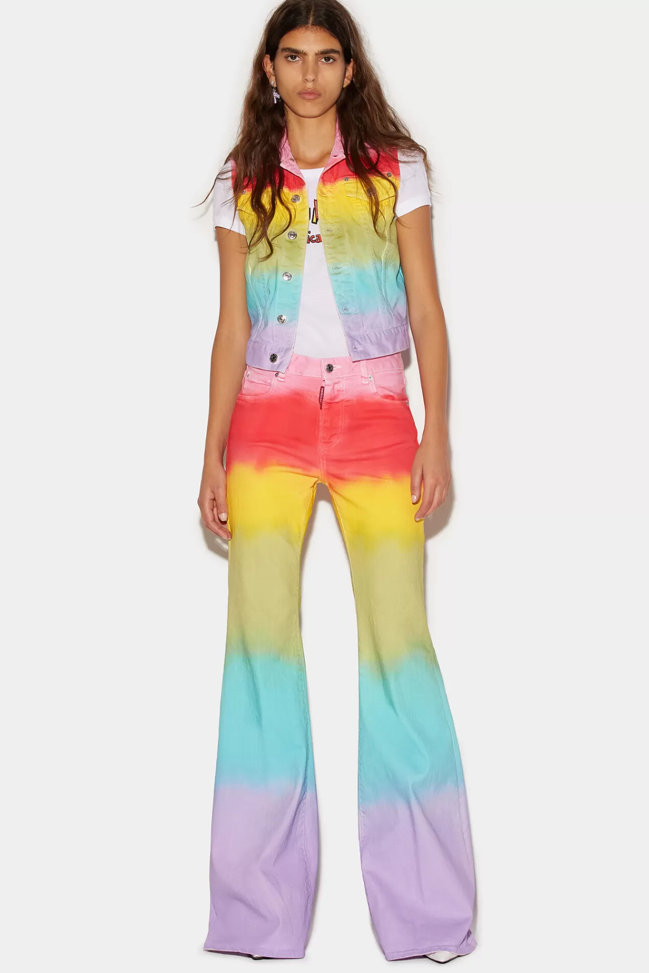 Dsquared2 Rainbow Wash Super Flare Jeans<Mujer Jeans