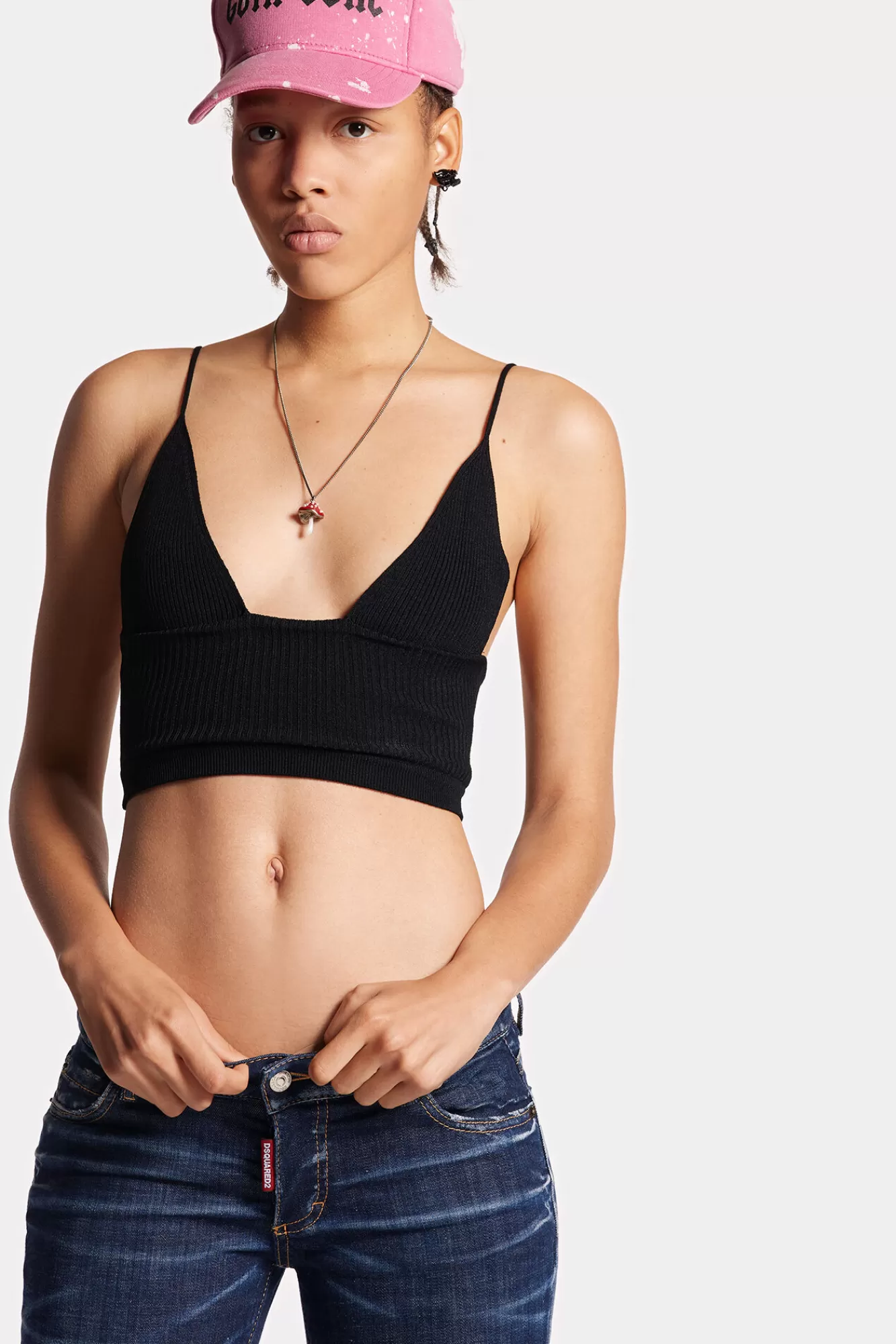 Dsquared2 Ribbed Knit Bra Top<Mujer Punto