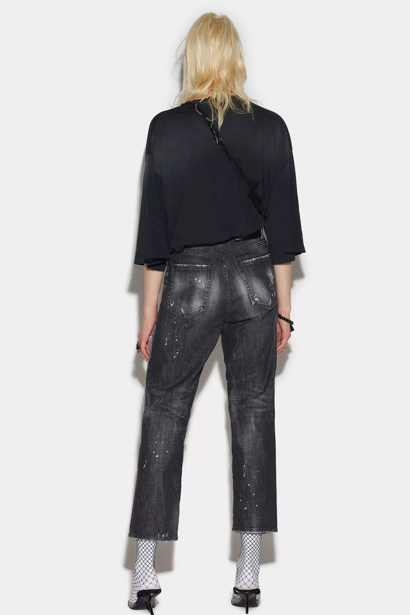 Dsquared2 Ripped Leather Patch Wash Boston Jeans<Mujer Jeans